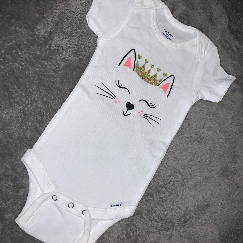 3-6 month Princess Cat Gerber Onesie